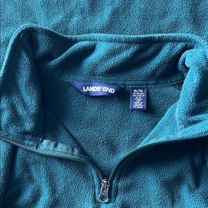Lands' End green Fleece 1/4 zip